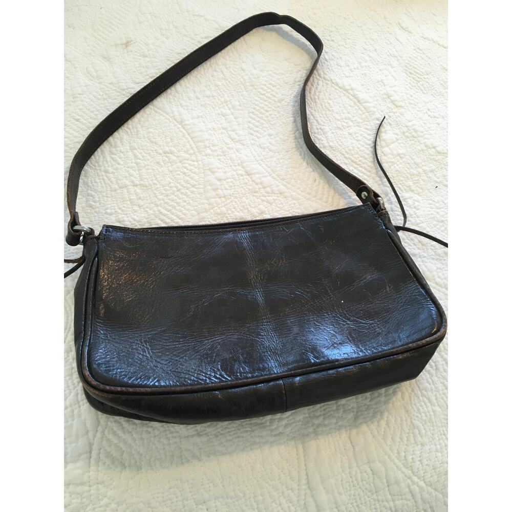 American West Dark Brown Tooled Leather Western Shoulder bag / Purse - Picture 3 of 9